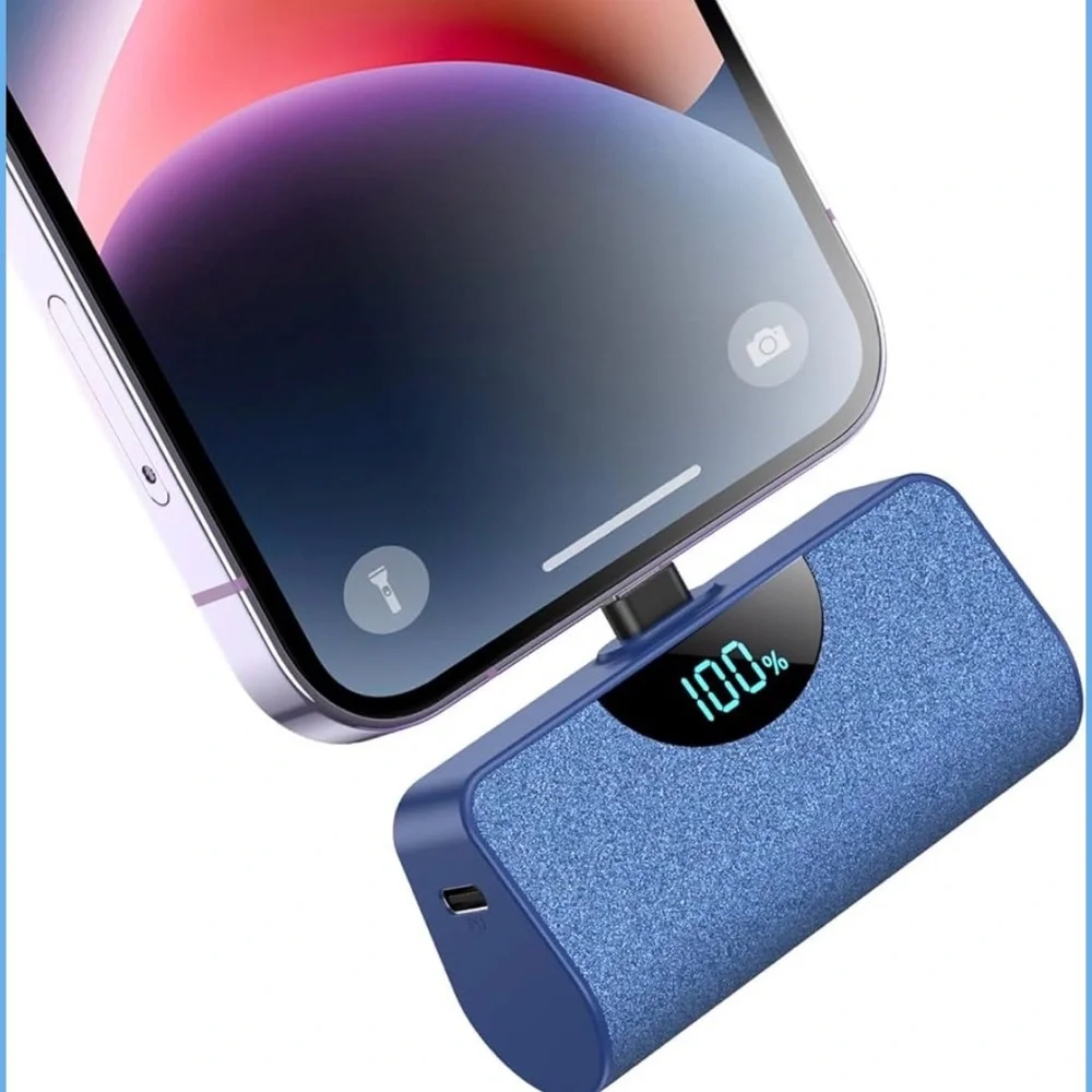 Portable Power Bank with USB Cable - Black